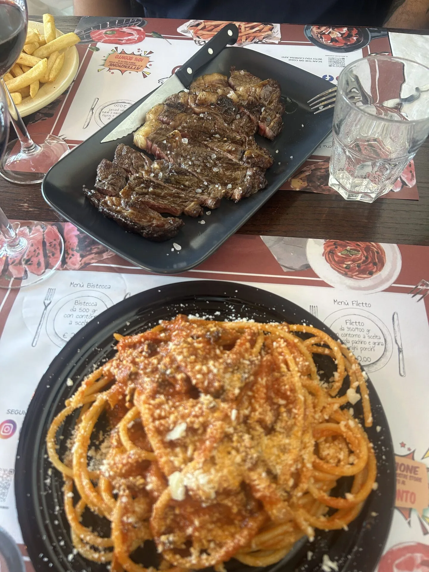 Tagliata di manzo con patatine